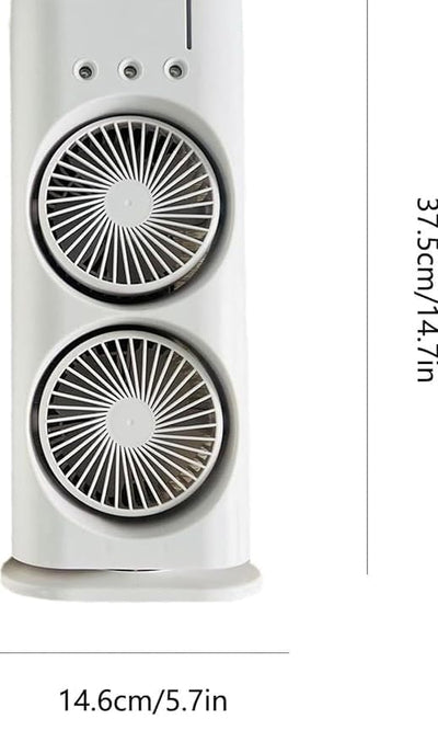 Double Ended Spray Fan, Desk Fan with Mist Spray, Travel Cooler Fan, USB Rechargeable Mini Desktop Table Cooling Fan for Office