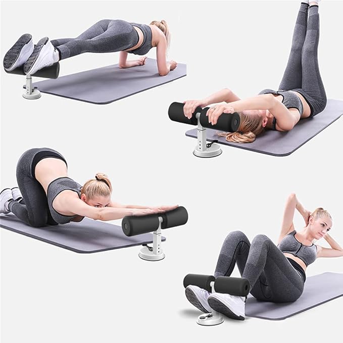 Sit-Up Bar with Foam Handle and Rubber Suction Seat Up Fitness Equipment Sit-ups and Push-ups Assistant Device for Weight Lose Gym Workout Abdominal Curl Exercise Work Out Trainer
