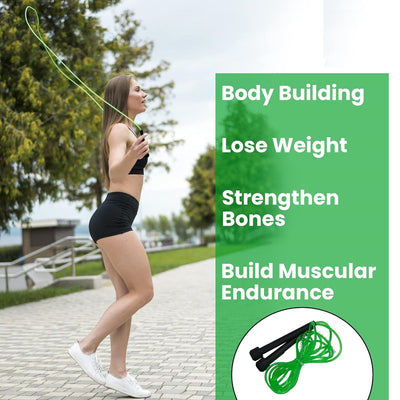 Premium Sports Speed Skipping Rope, Jump Rope with Pvc Handle, Multicolor Pvc Pencil Skipping Rope for Men, Women, Boys & Girls (Green)