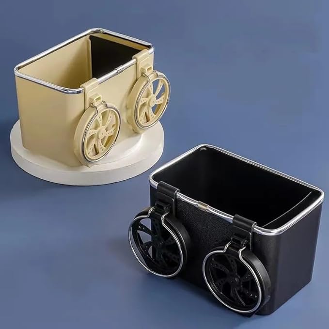 Storage Box with 2 Foldable Cup Holder Multifunctional Universal Car Console Box
