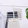 5 in 1 Hanger, Multi-Layer, Multi Purpose, Clothes Hanging Stainless Steel, Folding, Magic Hanger, Non-Slip, Space Saving, Closet Organizer Pack of 1