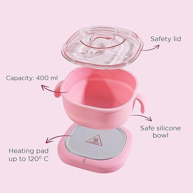 Silicone Foldable Wax Heater | Compact Wax Machine with Quick & Even Heating, Detachable Lid, Easy-to-Clean for Women & Men