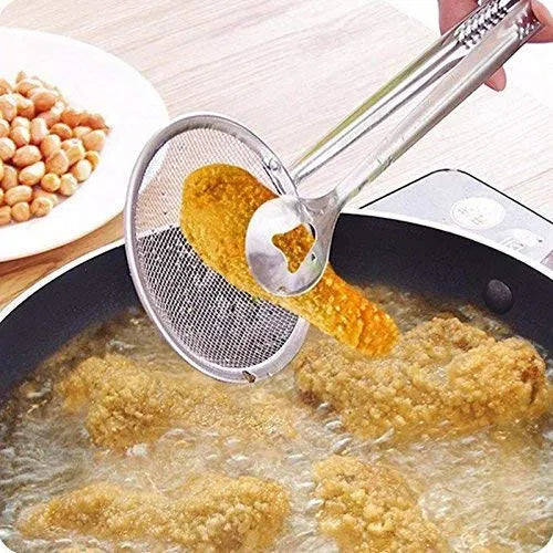 Multifunctional 2 in 1 Stainless-Steel Oil Frying Tong Spoon